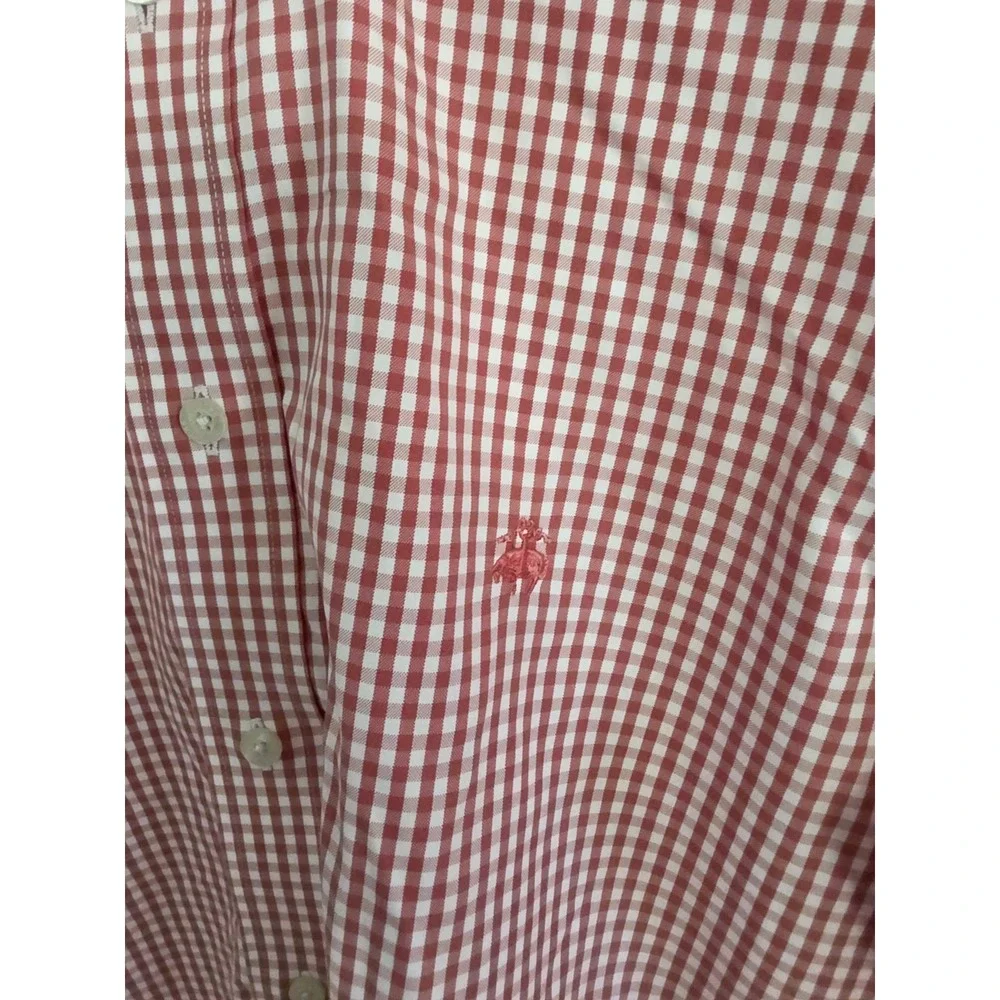 Men's M Brooks Brothers Regent Gingham Button Down Preppy Shirt Red White